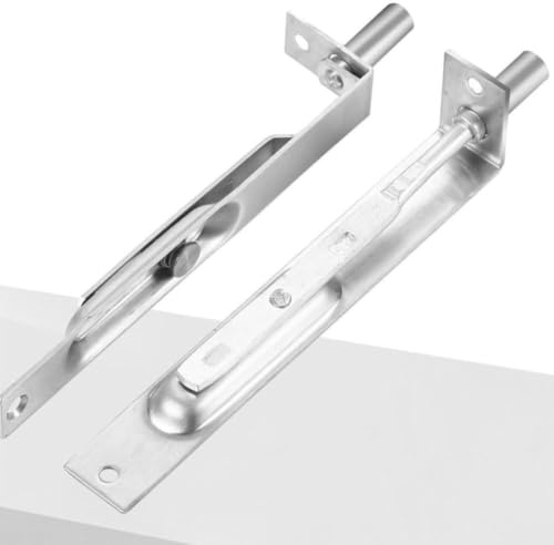 WheatThrive Perno de puerta de acero inoxidable, pestillo de seguridad de 6 pulgadas, cerradura deslizante a prueba de óxido, para cobertizo de puerta interior, paquete de 2