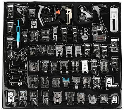 Set di piedini per pressa per macchina da cucire, Accessori completi, Kit di componenti, 62 pezzi for cucito creativo per Babylock, Singer, Elna