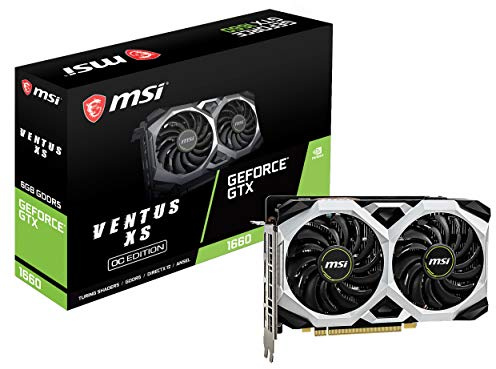 MSI Gaming GeForce GTX 1660 192-Bit HDMI/DP 6GB GDRR5 HDCP Support DirectX 12 Dual Fan VR Ready OC Graphics Card (GTX 1660 VENTUS XS 6G OC) (Renewed)