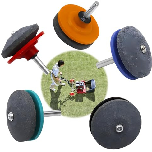 Rasenmäher Schärfer，5 Stück Universal Rasenmäher Messerschärfer Gartenwerkzeug Handbohrmaschine Rasenmäher Klingenschärfer Für Rasenmäherbohrmaschinen,auch für Bohrmesser Rasenmäher Sichel Geeignet