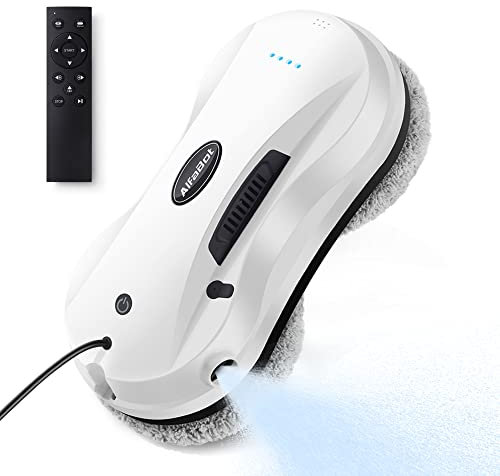 AlfaBot X7 Robot Lavavetri, Robot elettrico per Pulizia di Finestra con Telecomando, Lavavetri Finestre con Serbatoio dell'Acqua per Lava tutte le Superficie Lisce, Spruzzo Automatico