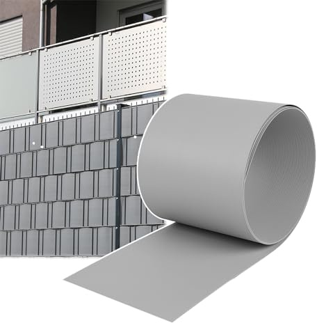 NAIZY 30x Sichtschutzstreifen Hart PVC Sichtschutzfolie 2,5m x 19cm Sichtschutz Zaun Rolle Blickdicht Doppelstabmattenzaun Sichtschutz Windschutz, Grau