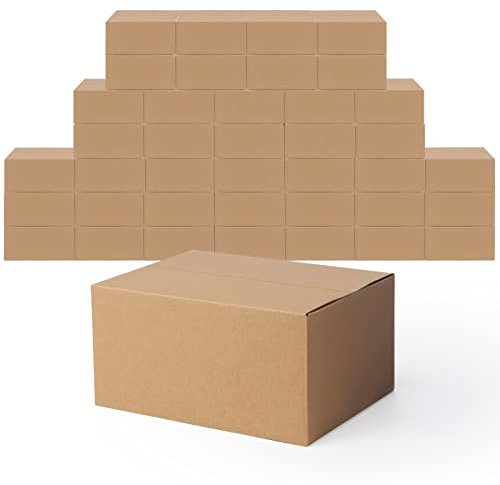 EYMPEU 40 Stück 20,3x15,3x10,2cm Braune Versandkarton, Kartons für Gegenstände, Spielzeug, Schreibwaren und Weihnachtspäckchen
