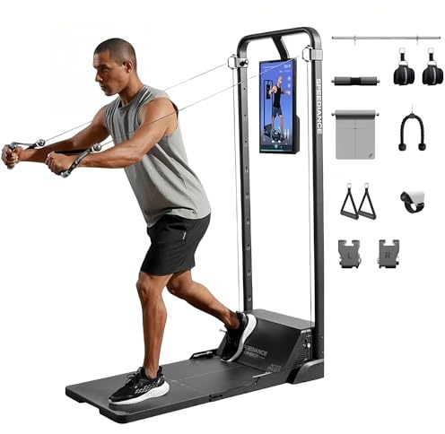 Speediance Smart Home Gym System, Gym Monster Multifunktionale Smith Maschine Home Gym Power Cage, Tragbare Kabelmaschine für Home Workout, Ganzkörper-Krafttraining Fitness (Basic)