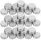 JAPCHET 30 PCS 1oz / 30ml Round Aluminum Tin Cans, Silver Small Metal Tin Jars, Empty Travel Containers with Screw Lid for Make Up, Candles, Jewelry