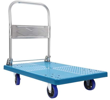Donened - Carro de transporte, carro de plataforma plegable, carrito de equipaje con 4 ruedas, carro de mano plegable para mudanzas, oficina (capacidad de carga 300 kg)