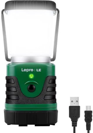 Lepro Lampada LED da Campeggio Ricaricabile, Lanterna da Campeggio Portatile Impermeabile, 4 Modalità Dimmerabili, LED Luce Esterna per Campeggio, Escursionismo, Pesca, Emergenza, Tenda