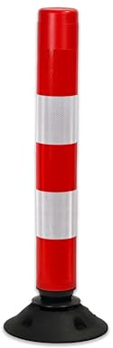 Leitpoller - UvV-Swingback Leitzylinder rot-weiß mit Bandfederung - extra stark reflektierend - Absperrung (750mm)
