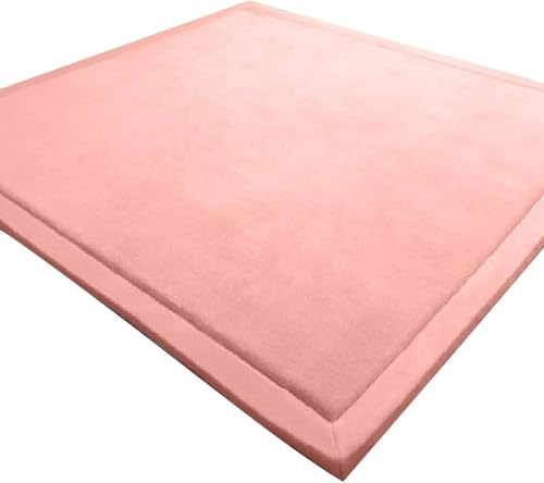 LEHOUR Verdickung Korallen Samt Teppich Kinder Krabbeldecke Weiche Tatami Teppiche Kinder rutschfeste Vergrößern Spielmatte (Rosa, 150 * 200CM) | Weicher, Dicker Kinderteppich, Baby-Krabbelmatte, Rutschfester Untergrund, Schutz beim Spielen, Geeignet für Mädchen & Jungen