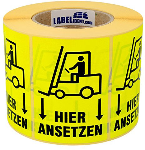 Warnetiketten 74 x 105 mm - - 1.000 Versandaufkleber auf 1 Rolle(n), Papier selbstklebend