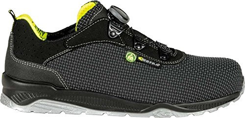 COFRA Sicherheitsschuhe Yard S3 SRC ESD aus der neuen Challange Reihe mit BOA Schnürsystem (43, schwarz-grau-gelb)