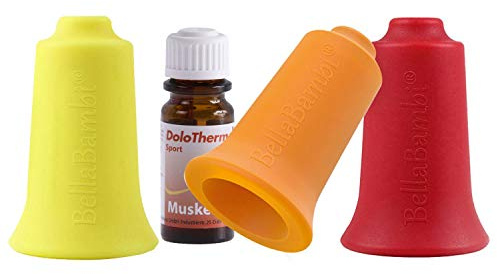 BellaBambi Original Trio mit DoloTherm Muskelöl Schröpfen Massageglocke Faszien Cupping Set für Sensitive Haut und Wellness Enthusiasten, Unisex