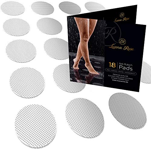 Självhäftande halkskydd för badkar och duschar, premiumkvalitet - XXL PADS 18 STYCKEN - Halkskydd & antihalkskydd - Ca10 cm Ø - Set med självhäftande klistermärken för dusch & badkar