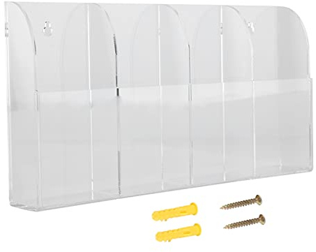 lyrlody Organizador de Control Remoto Acrílico Transparente, Soporte para Mando a Distancia Caja de Almacenamiento para Teléfono Móvil Remoto de Televisor TV Aire Acondicionado, 4 Compartimientos