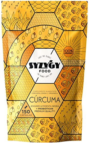 SYZYGY FOOD - Curcuma Bio con Zenzero e Pepe Nero con PROBIOTICI - 1520 mg | 150 Capsule con Curcumina senza eccipienti - Massimo Assorbimento per Articolazioni e Muscoli - Formula Avanzata