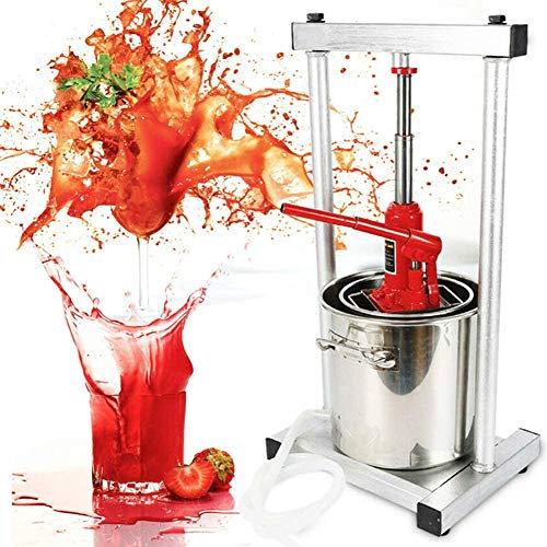 Fetcoi Obstpresse Apfelpresse 12L - Manuelle Saftpresse mit Antihaftschicht Beerenpresse, Hydraulische Fruchtpresse Weinpresse Für jegliche Arten von Saft & Gemüse, Tan, Silber