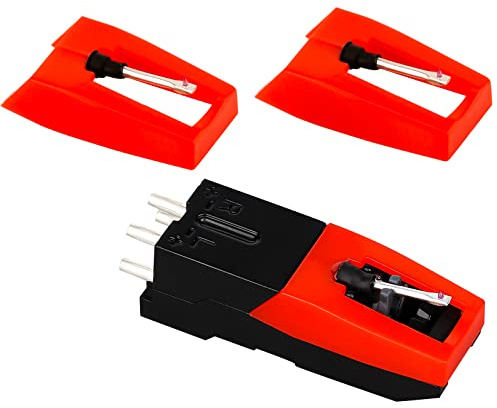LUTER 1 Piece Turntable Cartridges with 2 Pieces Needle Turntable Needles Stylus for Turntable Turntable Replacement Accessories for Vinyl Turntable