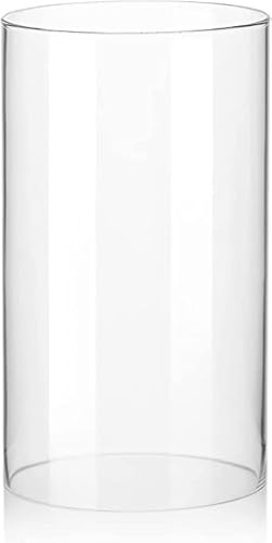 Borosilikat Glas Zylinder ohne Boden Ersatz Windlicht Grablicht Anfertigung nach Wunschmaß klar Wandstärke 2,5 mm Außen Durchmesser ca. 8 cm Länge ca. 16 cm