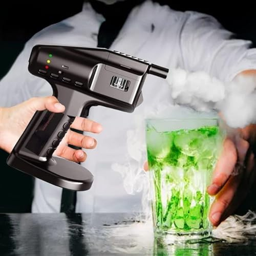 STALF Kit De Fabrication De Bulles De Cocktail, Liquide à Bulles Attaché à Une Bulle De Pistolet à Cocktail (300 ML) Et Huile Essentielle (5 * 10 ML), GéNéRateur De FuméE Froide à Chargement USB