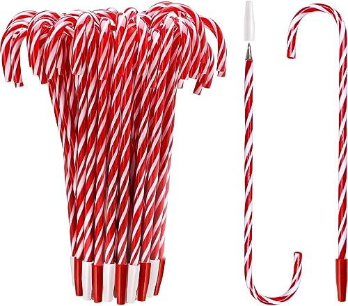 LATERN 60 Pezzi Penna per Bastoncini di Zucchero di Natale, 19CM Penne a Sfera Natalizie con Pupazzo di Neve Penna per Ombrellone con Inchiostro Nero per Natale Vacanza Nuovi Anni Casa Feste Regalo