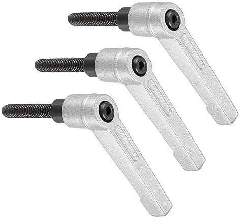 CoCud 3Stk Klemmhebel Griffe M6 x 30mm Stecker Gewinde Silberton | Schnellspanner Verriegelung Drehend Bolzen Knöpfe, Einstellbar, für Drehmaschinen