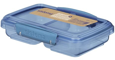 Sistema Small Split LUNCH Brotdose mit zwei Fächern aus recyceltemozeangebundenem Kunststoff | 350 ml Lunchbox