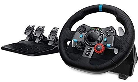 RajoNN Volante de PC, Volante de Juego, Volante de Carreras, Volante y Pedales de Carreras Driving Force (para PS4/PS3 y PC)