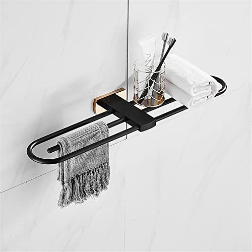 Generisch Handtuchhalter Schwarz Gold Kreativer Handtuchhalter aus Kupfer, Handtuchhalter, Toilettenpapierhalter, Handtuchhaken für Bademäntel, Badezimmer-Hardware-Set Badezimmer-Hardware/Ha