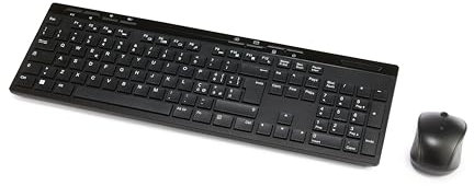 Amazon Basics Tastiera e mouse wireless full-size, ricevitore USB 2,4 GHz, layout IT, standard, nero