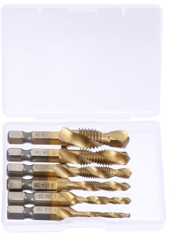 iplusmile 6stücke Teiliges Gewindebohrer Set Mit Sechskantschaft Titanbeschichtet Hochpräziser Metallbohrer Für Reparaturarbeiten Leichtes Aufbewahrungset