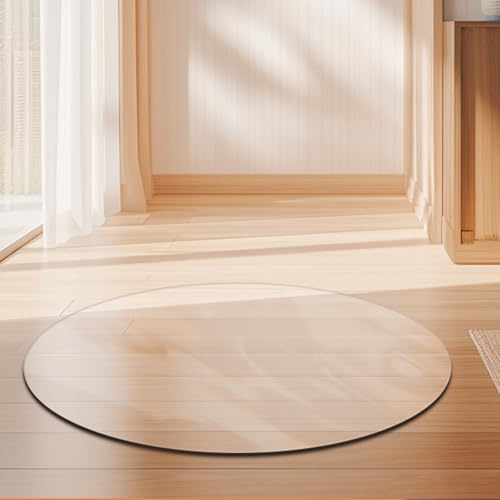 Bodenschutzmatte Transparent Rund,Unterlage Schreibtischstuhl rutschfest,Geruchsfrei,Schutzmatte Bürostuhl PVC Matte,Bodenmatte,Unterlegmatte (1mm,85cm)