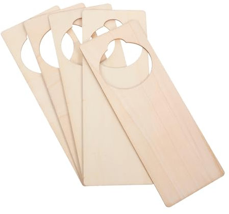 SEWACC 5pcs Door Knob Hanger Wooden Hanging Plate DIY Home Decor for Halloween Christmas Blank Door Handle Tag Sign