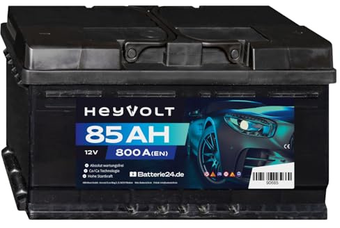 HeyVolt Autobatterie 12V 85Ah 800A/EN Blei-Säure