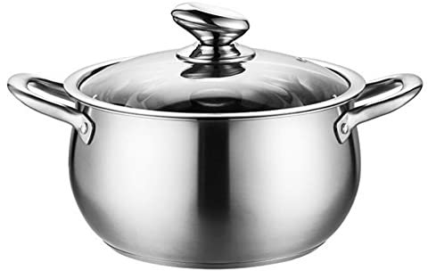 Horno con Tapa, Cacerola Cacerola, Olla Sopera de Acero Inoxidable, Olla Sopera con Tapa, Mini Cazuela (Un Color 24cm)