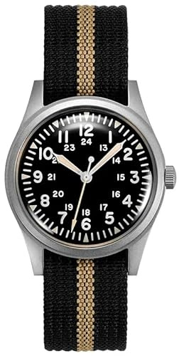 TACTICAL FROG RDUNAE RA03 34,5 mm Quarzuhren für Herren Retro Super 2035 Uhrwerk Leuchtend 50M Wasserdicht Armbanduhr mit Nylonband