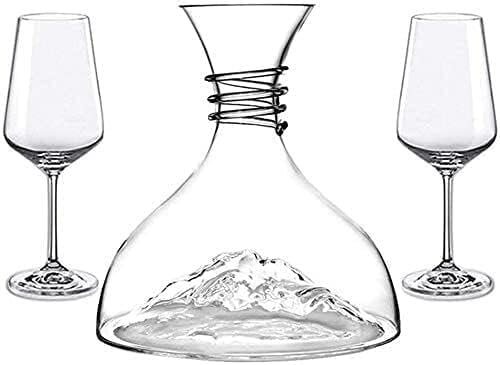 DEFBOW Glass Decanter Whiskey Decanter Wine Decanter Red Wine Decanter- Mouth Blown Crystal Glass Elegant Schnapps Decanter Set