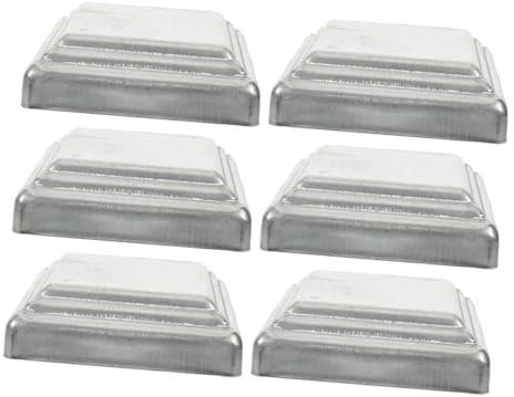 HOMSFOU 6piezas Tapas Para Postes De Barandilla Remates Cuadrados De Cubiertas De Acero Para Terraza Accesorios De Repuesto Para Postes De Cerca Para Jardín y Exteriores