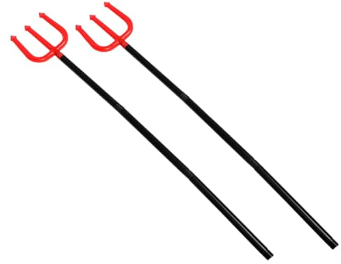 IMIKEYA 2pcs Detachable Handle Devil Prop Pitch Fork Adjustable Demon Costume Accessory for Halloween Cosplay and Performances