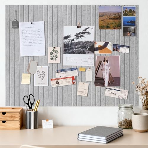 Pinnwand Groß Selbstklebend 120x90 cm, Selbstklebend Pinwand Korktafel Helles Camel, Dekorative Pinnwand aus Filz, Faltbare Fototafel, Memoboard Vision Board für Büro, Zuhause & kinderzimmer