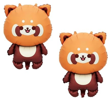 Gleemix Folienballon Tiere Set, 2 Stück Roter Panda Luftballons, Helium Luftballons Tiere, Folienballon Waldtiere, Roter Panda Ballon für Kindergeburtstage, Dschungelparty Deko