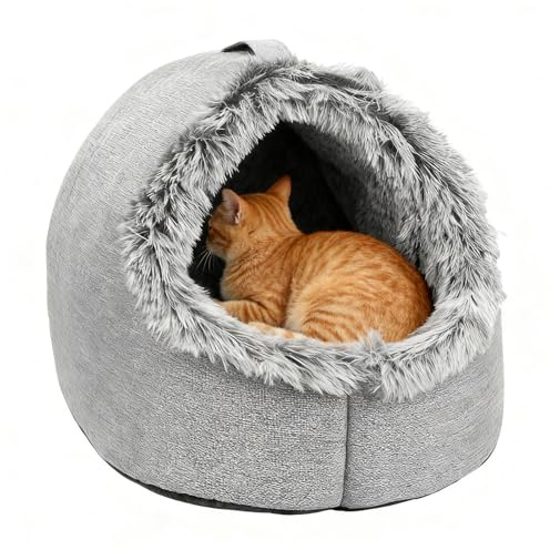 Katzenhöhle - Warme Beruhigende Winter Haustierbedarf,Katzenhöhle Bett Warmes Haus - Für Welpen Kleine Hunde Schlafen Innen Schlafzimmer Wohnzimmer Balkon Zuhause Wohnung