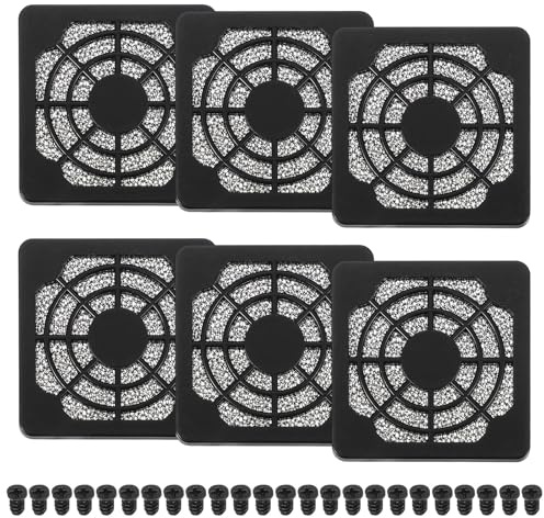PATIKIL 50mm Fan Filter Grill, 6 Pcs Plastic Ventilation Dustproof Grill Covers Cooling Ventilator with Screws for Industry Workshop Computer Case Refrigerators Air Conditioning, Black