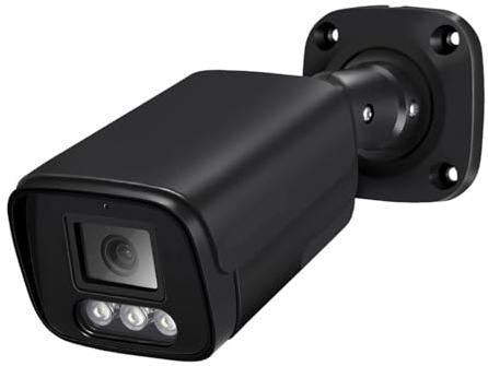 KVBRUI Telecamera IP 4K 8MP Audio CCTV Registrazione Poe Esterno H.265 Metallo Nero 4MP Telecamera di sorveglianza for rilevamento Umano(3.6mm)