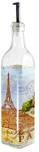 Grant Howard World Cafe Paris Oil & Vinegar Glass Cruet, 16 oz, Multicolored