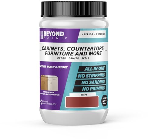 BEYOND PAINT - Furniture, Cabinets and More All-in-One Refinishing Paint Quart- Color:Poppy