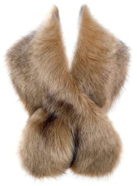 BABEYOND Women’s Faux Fake Fur Collar Shawl Faux Fur Scarf Wrap for Winter Coat 1920s Flapper Outfit 120cm/47.2 Long (Camel)