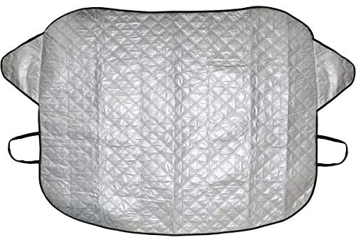 CampTeck U6911 – skydd för bilvindruta frostskydd, solskydd vindruta universell passform (145 x 119 cm) – silver