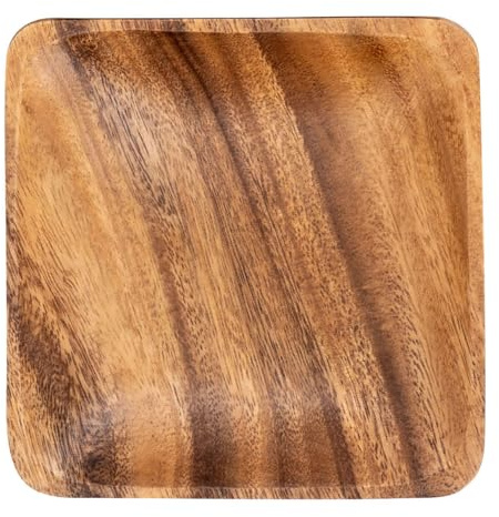 levandeo Holzschale Akazie 15x15cm Quadratisch Tischdeko Deko Teller Holzteller Snackschale Schale Obstschälchen