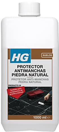 HG Protezione antimacchia in pietra naturale, protezione incolore per marmo, pietra calcare, arenaria e granito, repellente per sporco, grasso e olio, prodotto 32-1 l (506100130)
