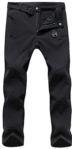 Dawwoti Pantalones De Esquí De Los Hombres con Bolsillo con Cremallera, Resistente Al Viento Gruesos Pantalones De Nieve Esquí Esquí De Poliéster Impermeable Traje para Los Hombres Snowboard